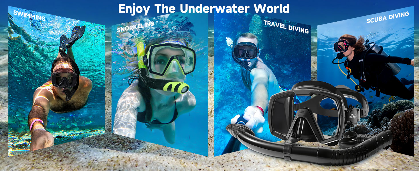 snorkel mask;snorkel;snorkel set;snorkeling gear for adults;snorkeling mask;diving goggles