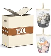 YECAYE 150L Extra Large Laundry Hamper with Lid – Foldable Double Laundry Hamper with Removable L...