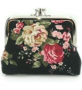 Sanxiner Cute Floral Buckle Coin Purses Vintage Pouch Kiss-lock Change Purse Wallets…