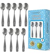 9 Piece Stainless Steel Kids Spoons - Child and Toddler Safe Flatware - Kids Utensil Set - Metal ...