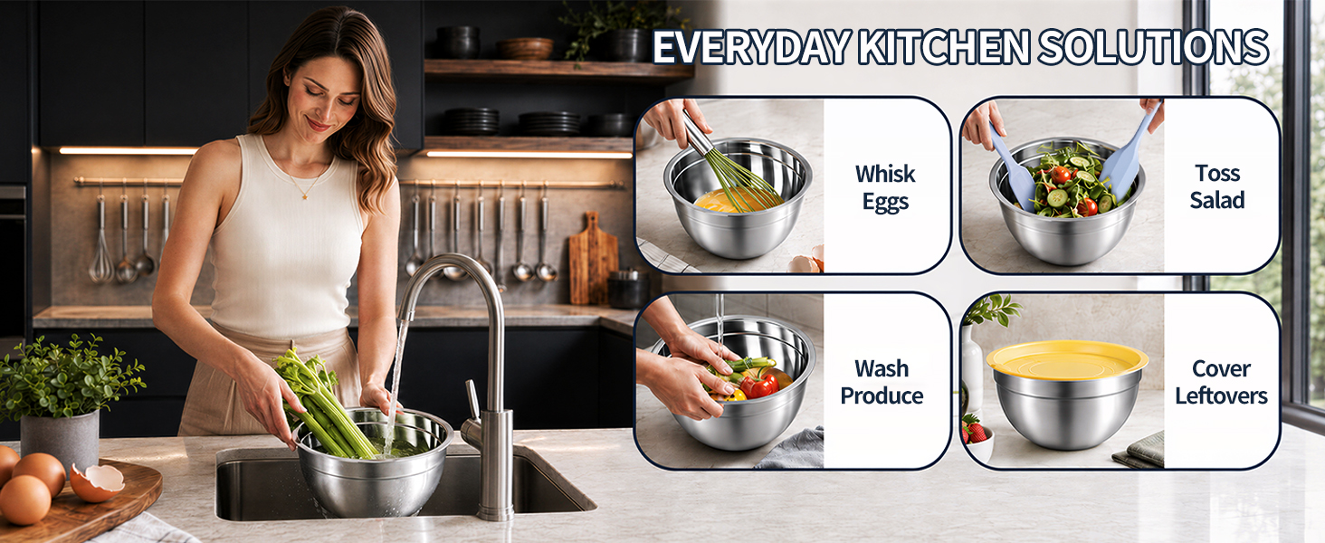 kitchen prep; whisk eggs; toss salad; wash produce; leftovers; Xyingshine picture part of AI