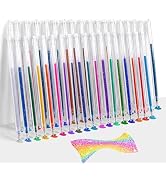 XWT Sparkle Glitter Gel Pens, 1mm Fine Point Metallic Glitter Gel Pen Set, for Journaling Art Pro...
