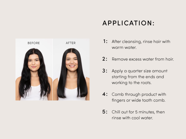Apply this repairing masque to damp hair after cleansing