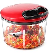 GDL Food Chopper, Pull Onion Chopper Dicer, Hand Powered Food Mincer, Fast Cutting Hand Chopper f...