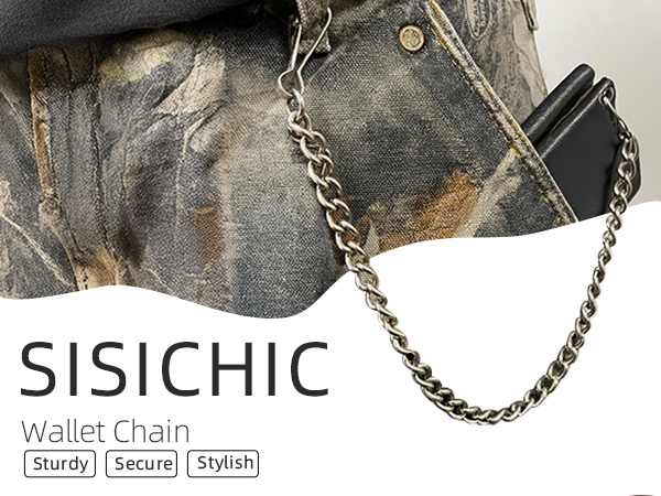 SISICHIC Wallet Pants Chain Sturdy Chain Secure Clasp Stylish Design