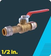 SharkBite Max 1/2 x 1/2 Inch Slip Ball Valve, Push-to-Connect Brass Plumbing Fitting, Copper, CPV...