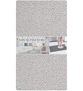 Rzoysia 0.6" Thick No Suction Cups Non Slip Shower Mat, 16"x27.5", Two Colors Design Anti-Dirty B...