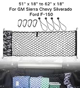 RED WOLF Uggraded Envelope Cargo Net with Waterproof Side Storage Bag Fit for Most Pickup Trunk B...