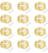 12 Pack Fairy Lights Battery Operated String Lights 7 Feet 20 Led Waterproof Christmas Lights Sil...