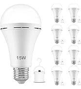 garageangle Rechargeable Emergency 15W LED Light Bulb,Battery LED Bulbs Light 150W Equivalent for...