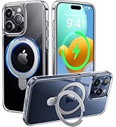CASEKOO Genuine Official for iPhone 15 Pro Max Case Clear with Magnetic Ring Stand [Compatible wi...