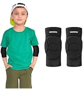 YEEKORO Kids/Youth Knee Pads Elbow Pads Compression Support Sleeve with Thickened Pads Knee Elbow...
