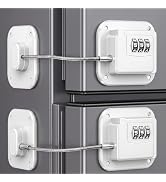 2 Pack Refrigerator Locks with Combination, Child Safety Fridge Lock for Cabinets, Freezer, Desk ...