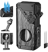 NINSI 5-in-1 Torch Lighter, Windproof 4 Jet Blue Flames, Adjustable and Refillable Butane Lighter...