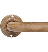 Wood Curtain Rods for Windows: 1 Inch Diameter Heavy Duty Adjustable Curtain Rod 48" to 84", Wood...