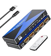 8K@60Hz HDMI Switch 4 in 1 Out. ALYYDBG 4K@120Hz/240Hz HDMI 2.1 Switcher Supports Dynamic HDR10+ ...