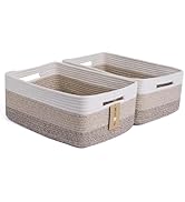 MiniArk Large Storage Baskets for Shelves, Closet Organizers Bins for Clothes Blanket Towels, Bab...