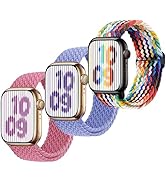 Braided Stretchy Strap Compatible with Kids Apple Watch Band Ultra Series 8 7 6 5 4 3 SE SE2 38mm...