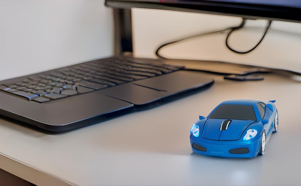 wireless mouse blue car mouse