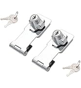 2 Packs Keyed Hasp Locks Twist Knob Keyed Locking Hasp for Small Doors, Cabinets and More,Stainle...