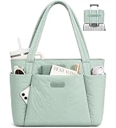FIORETTO Puffer Tote Bag for Women, Work Tote Bag with Laptop Compartment, Zipper & Pockets for T...