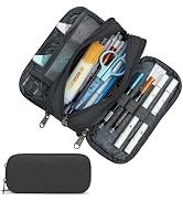 Della Gao Large Pencil Case, Large Capacity Pencil Pouch with 3 Compartments, Office Pencil Bag w...