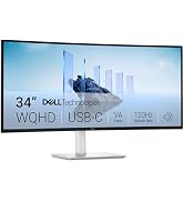 Dell 34 Plus USB-C Curved Monitor - S3425DW - 34-inch (3440 x 1440) up to 120 Hz 21:9 Display, VA...