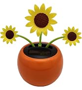 Orange Solar Powered Dancing Flower, Decoration Gift, Swinging Dancer Toy, No Battery Required, C...