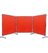 VEVOR Welding Screen with Frame, 6' x 6' 3 Panel Welding Curtain Screens, Flame-Resistant Vinyl W...