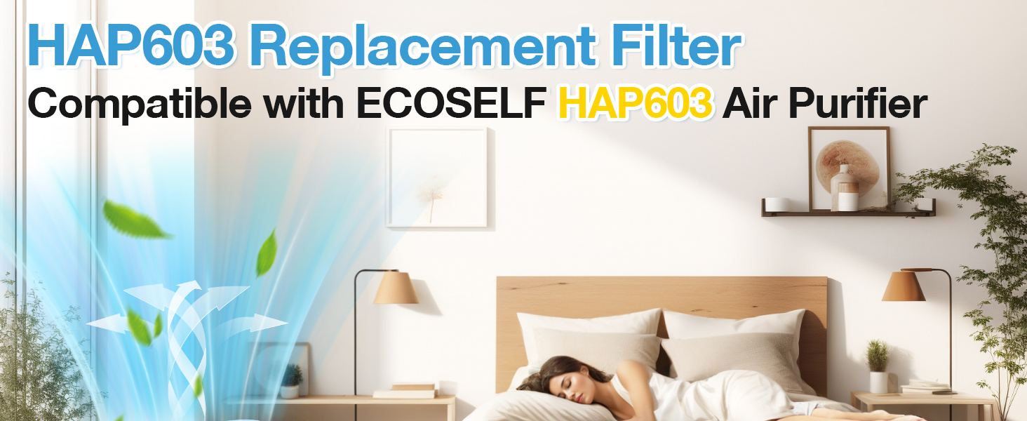 Air Purifier Replacement Filter for ECOSELF HAP603 Air Purifier