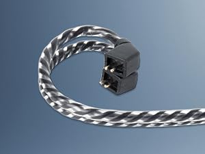 CCZ DC03 IEM cable with 0.75mm gold-plated 2-pin connectors.
