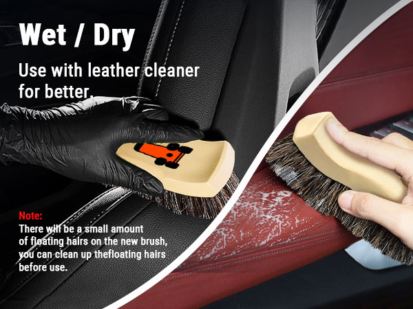 leather brush horse hair brush leather cleaning brush leather brush car detailing car seat brush