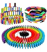 BigOtters Super Domino Blocks, 360PCS Bulk Domino Start Kit 12 Colorful Wooden Domino Blocks Educ...