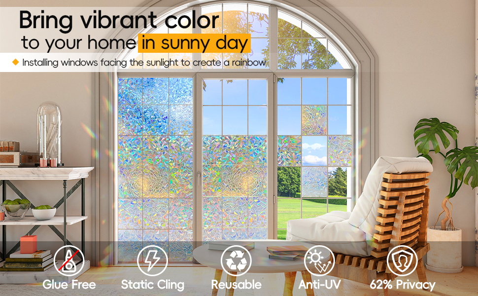 rainbow window privacy film