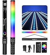Mettlelite LS400C RGB LED Light Stick Full Color Continuous Output Video Light 2 ft with APP Cont...