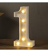 HXWEIYE Marquee Light Up Numbers-1, Led Large Numbers Letters Sign 26 Alphabet and 10 Number for ...
