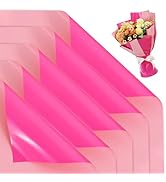BEISHIDA 20Pcs Pink and Hot Pink Flower Bouquet Wrapping Paper - Double Sided Matte Colors Waterp...