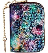 AIRMORS Womens Credit Card Holder Wallet Zipper Leather Card Case RFID Blocking Keychain (AA Mand...