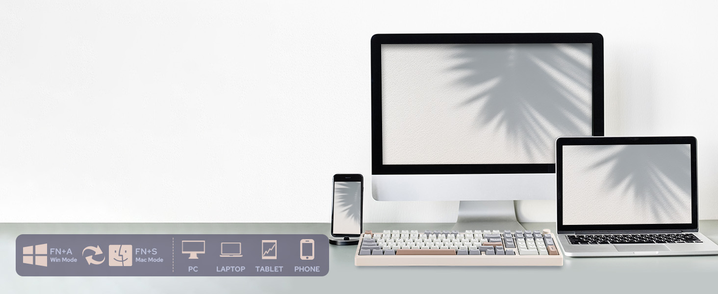 a computer, a phone, a keyboard, and a phone.