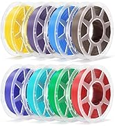 MarsWork Pre-Dried PLA Basic 8x250g Bundle with Spool for Bambu Lab 3D Printers, Multicolor 1.75m...