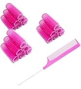 MOODKEY 18PCS Self Grip Small Hair Curlers Heatless Roller Hair Curlers Pro Salon Hairdressing Cu...