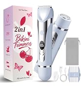 Wea&Hea Bikini Trimmer for Women, 2 in 1 Electric Razor Body Shaver | 2 grooming heads, IPX7 wate...