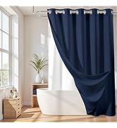 River Dream Hotel Grade No Hooks Needed Shower Curtain with Snap in Liner,Water Repellent, Machin...