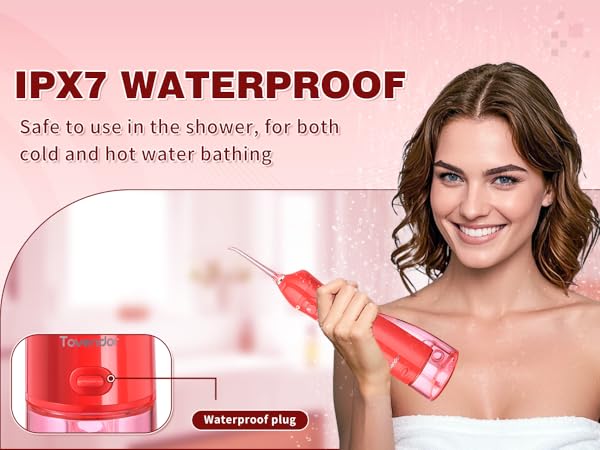 Tovendor electric flosser with IPX7 WATERPROOF Shower water flosser
