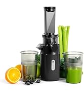 Ventray Ginnie Mini Cold Press Juicer, Small Slow Masticating Juicer for Vegetables and Fruits, H...