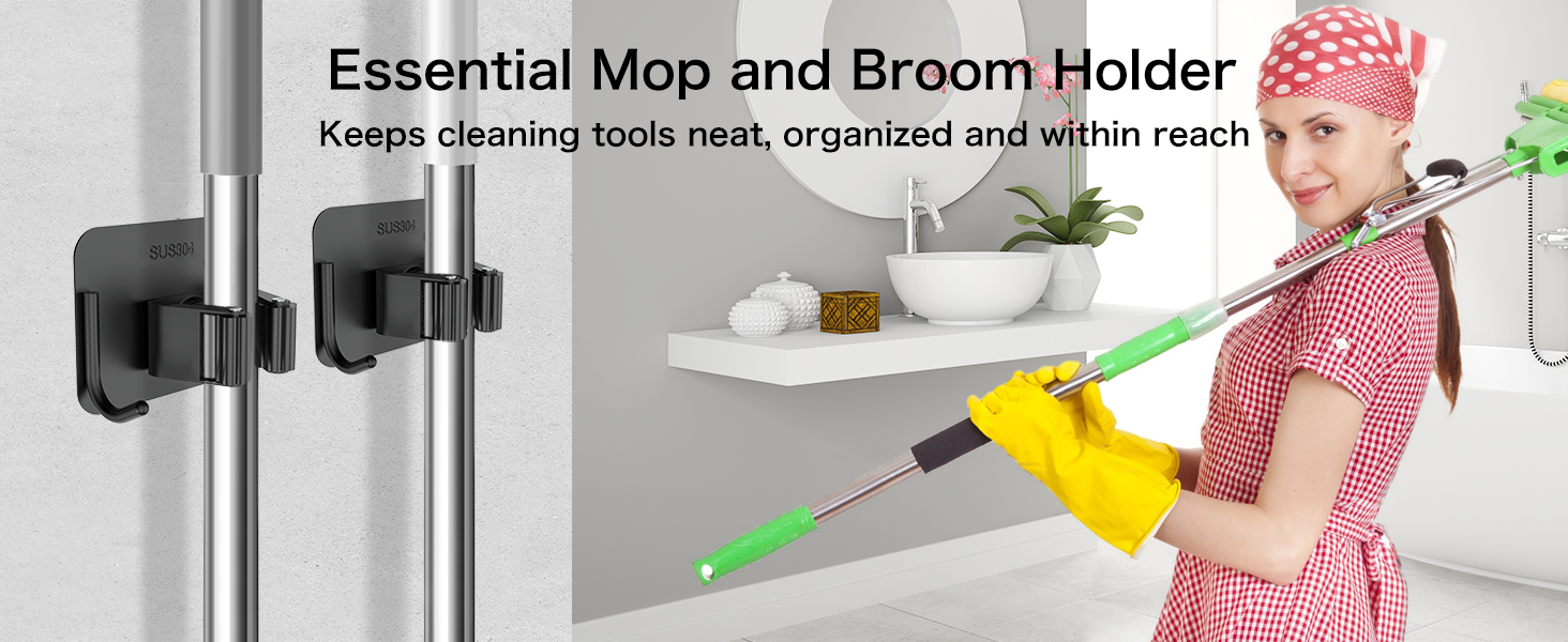 Broom Holder Wall Mount