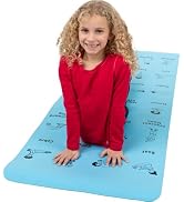 Really Good Stuff Kids Yoga Mat with 24 Illustrated Poses – Safe, Zero-Phthalate – 5mm Thick, Non...