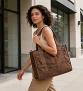 BAGSMART Corduroy Tote Bag for Women Work, Small Crossbody Bag for Teacher | 12L fits 14" laptop,...