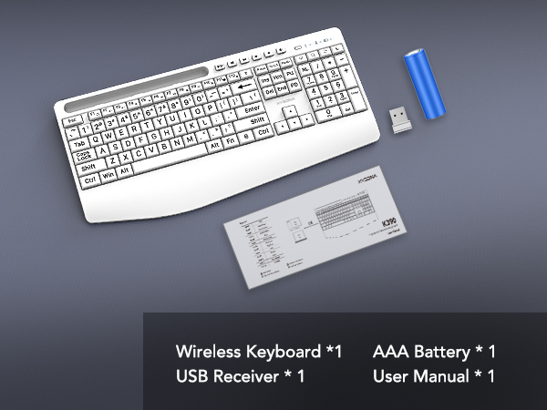 Full-size wireless keyboard