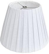 TOOTO STAR Small Lamp Shade, White Pleated 6x10x7.5inch Bell Shade for Table Lamps, Floor Lamps a...